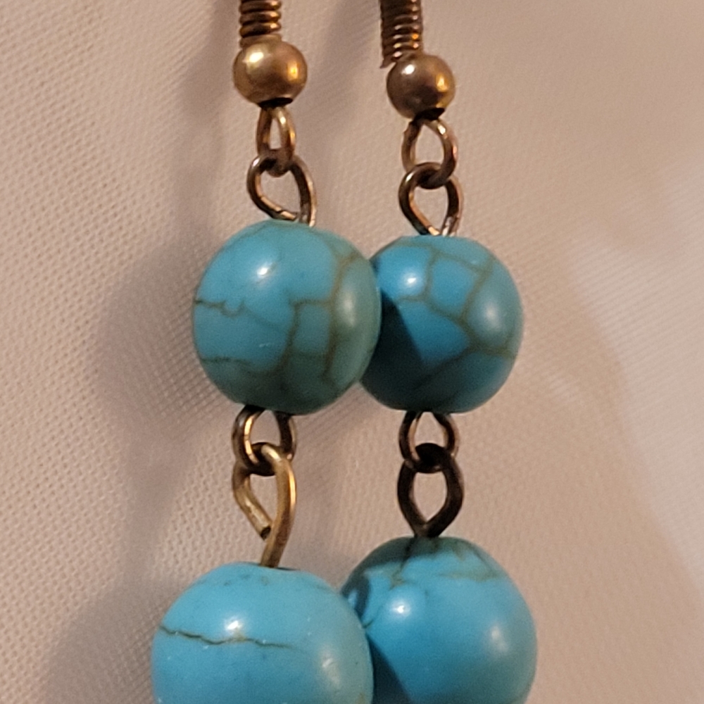 Turquoise color hanging earrings